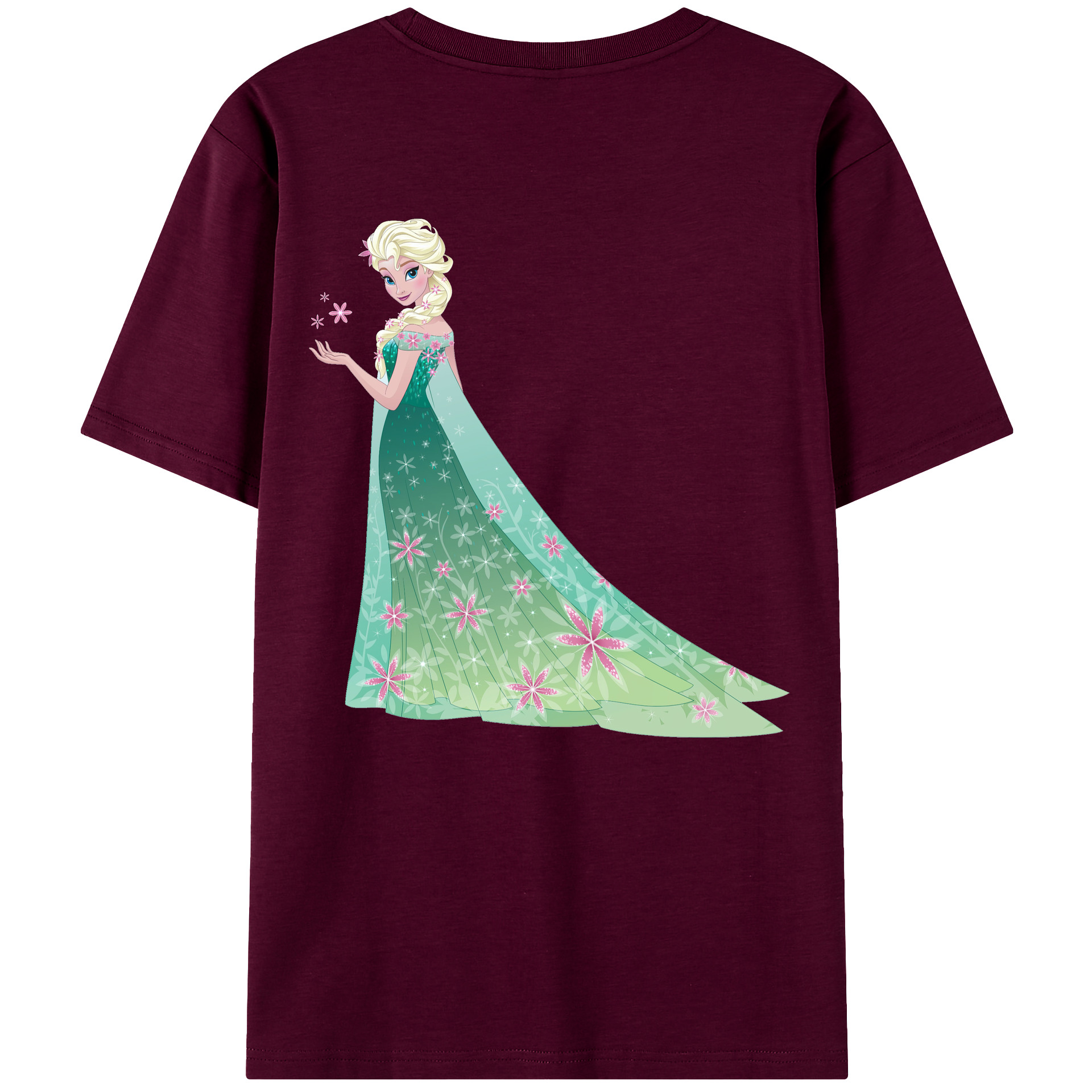 （画像用） アナと雪の女王 アンナ エルサ Frozen Anna Elsa レディース半袖Tシャツ(バックプリント)